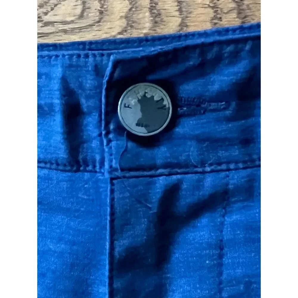 Faherty All Day Blue Hybrid Performance Stretch Chino Shorts Mens Size 38